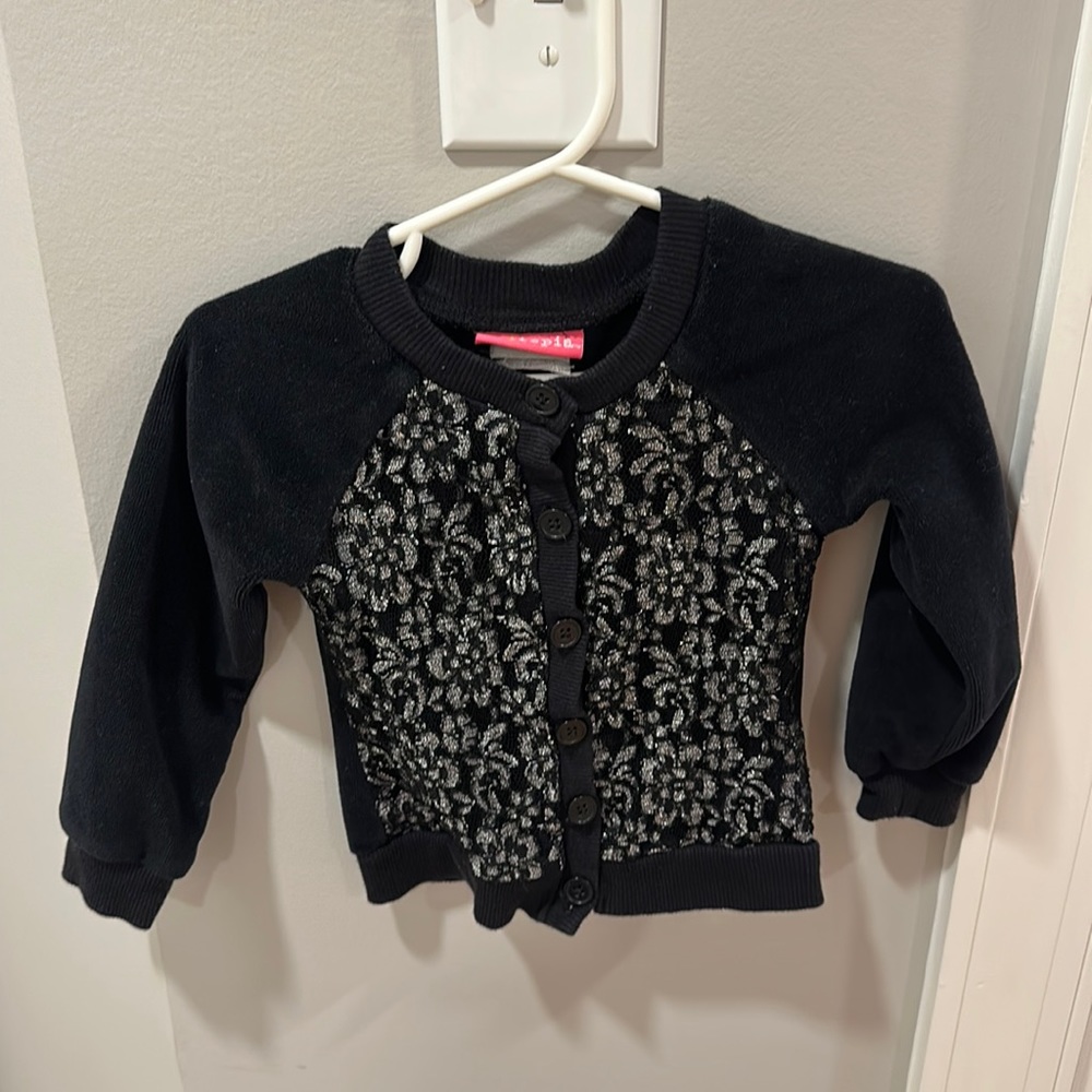 Kidtopia Black and Silver Cardigan Sweater